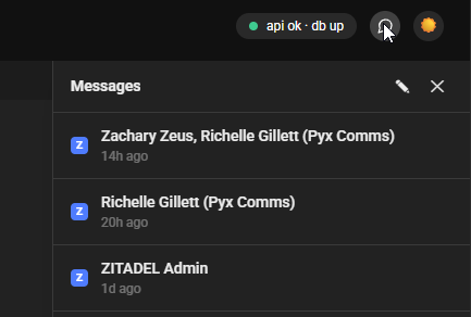 The Messages inbox — the conversation list with provider badges