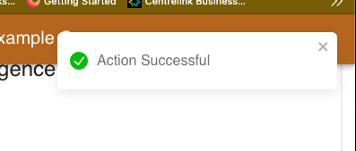Action Successful Dialog